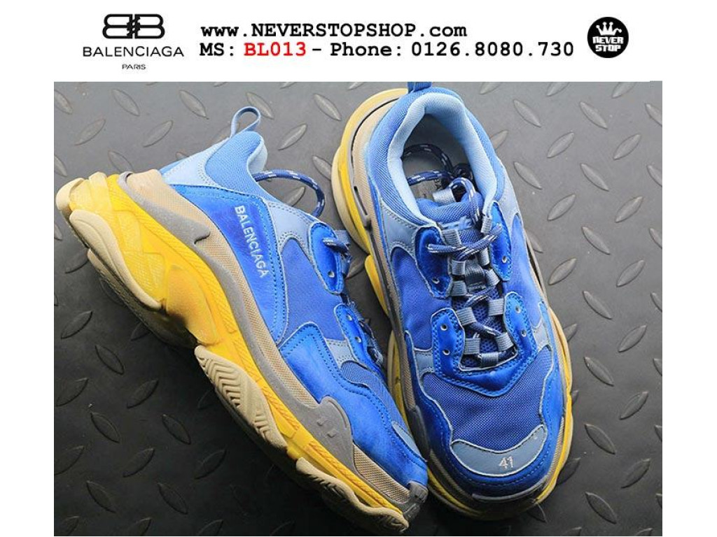 Balenciaga triple s hot sale blue yellow